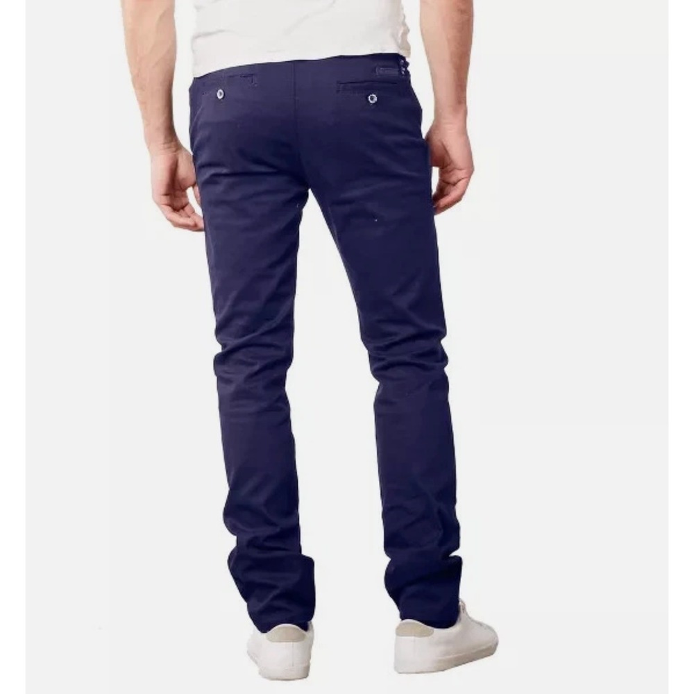 NWT GALAXY BY HARVIC‎ MEN'S CHINO SLIM FIT CASUAL STRETCH PANTS NAVY - Picture 3 of 9